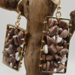 Natural Stone Brass Earrings
